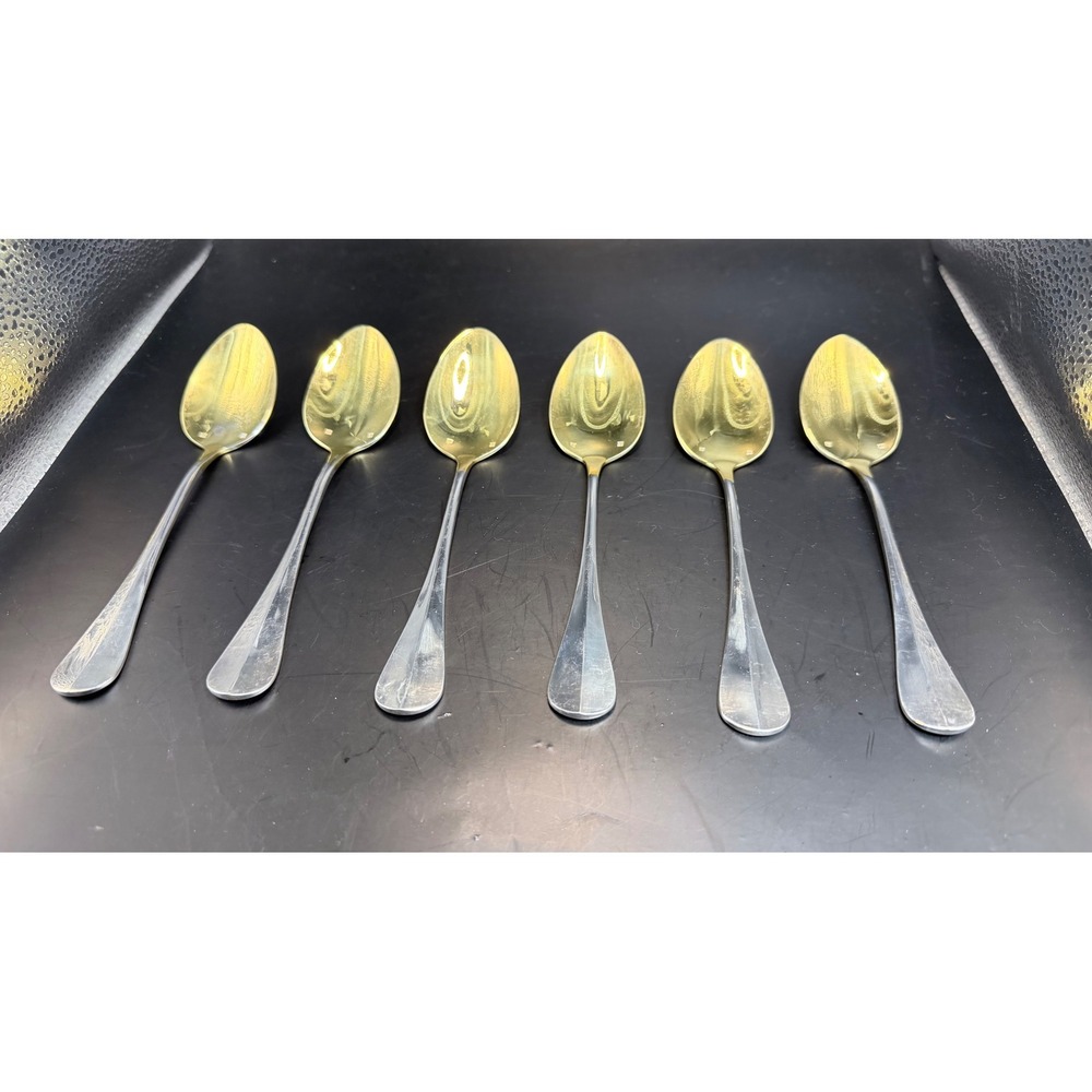 Set of 6 SF Sterling Silver Vermeil Gold Wash Spoons 271g Vintage